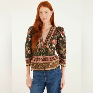 Farm Rio: Green Flowering Garden Tree
Blouse